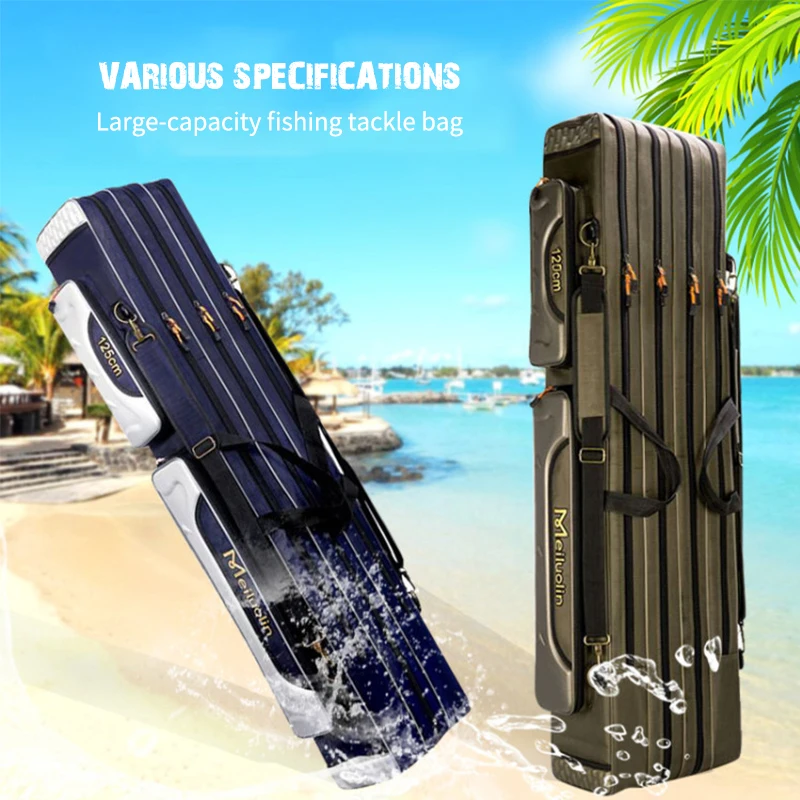  80cm 110cm 120cm Thick Oxford Fishing Bags Foldable Fishing Rod Fishing Pole Tools Storage Bag Larg - 33052664218