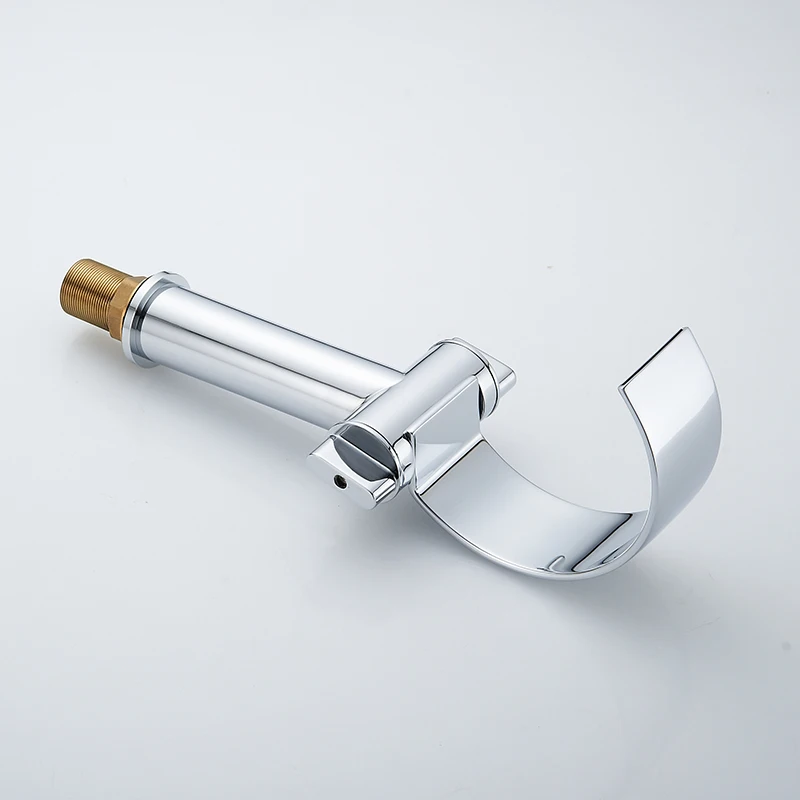Modern New C Type Design Waterfall Basin Faucet Bathroom Chrome Finish Simple Faucets Single Handle High Arch Mixer Tap 88301