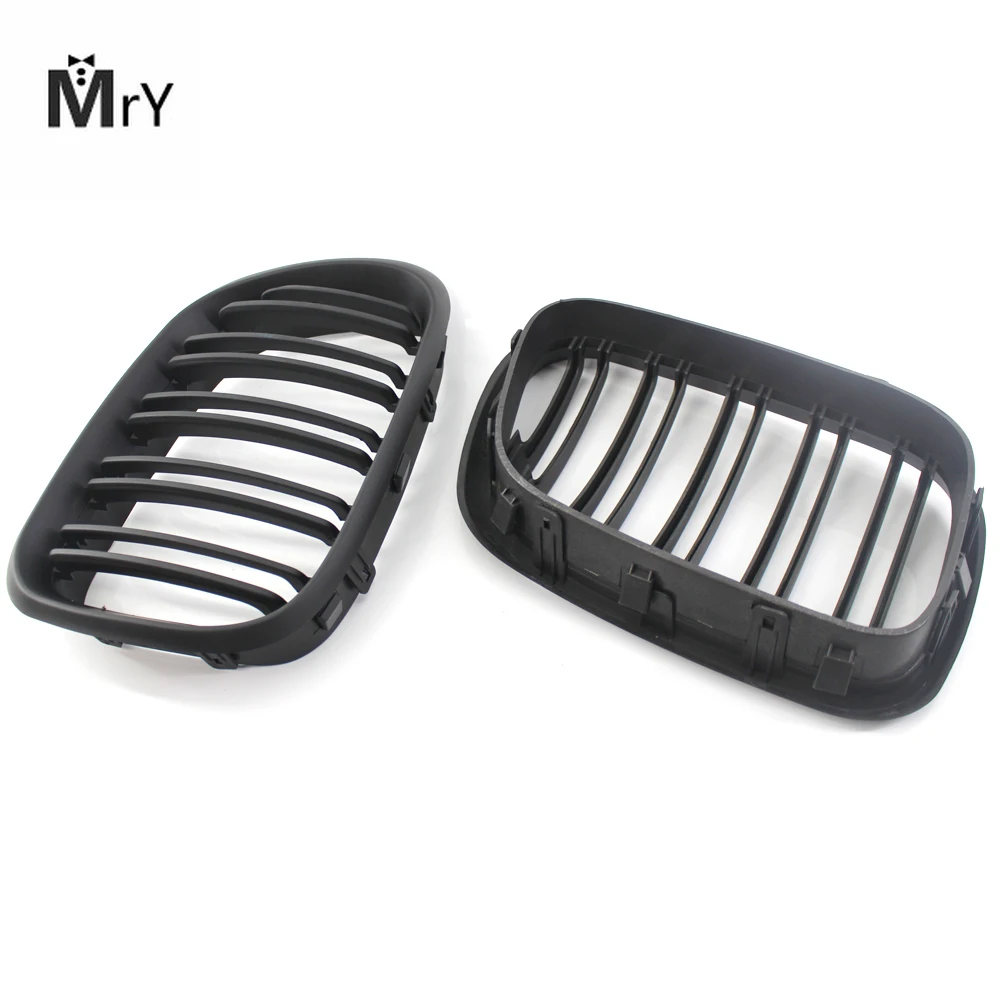 

2PCS Gloss New Black M Color Front Center Grille Kidney Sport Grilles Grill for BMW 99-03 X5 E53 Hood Accessories Parts Car styl