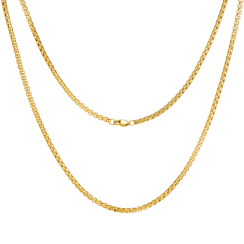 gold plated rolo necklace f