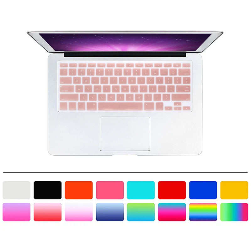 Silicone Keyboard Cover Protector Skin for Apple Macbook Pro MAC 13 15 Air 13 Soft keyboard stickers 9 Colors-4