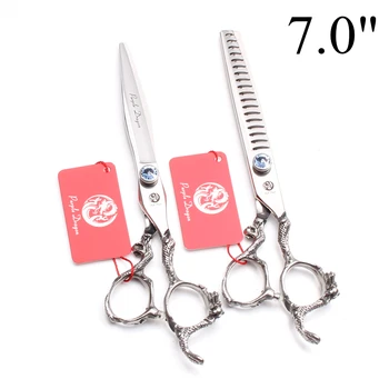 

Z9006 7" 19.5cm 440C Purple Dragon Barber Scissors Cutting Shears Thinning Scissors Grooming-for-dog Professional Hair Scissors