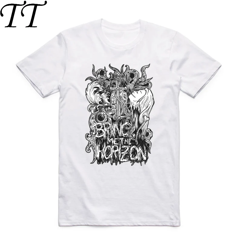 

Asian Size Men And Women Print Bring Me The Horizon T-shirt Summer O-Neck Short Sleeves Heavy Metal Music Band T-shirt HCP4064