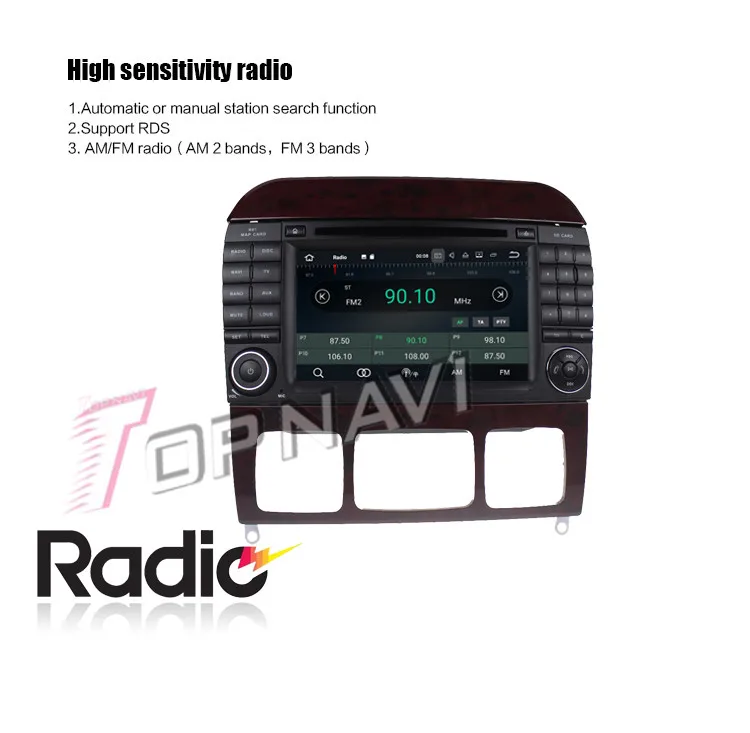 Best Topnavi Android 7.1 Car DVD Player Radio for Benz S Series R-W251/R280/R300/R320/R350/R500(2006-) Stereo GPS Naviagtion 2G+16GB 30