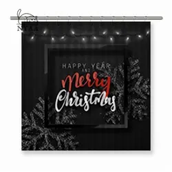 Nyaa черный с реалистичными гирлянды красивые снежинки Рождество праздник и счастливой Новый год полиэфирная ткань занавески
