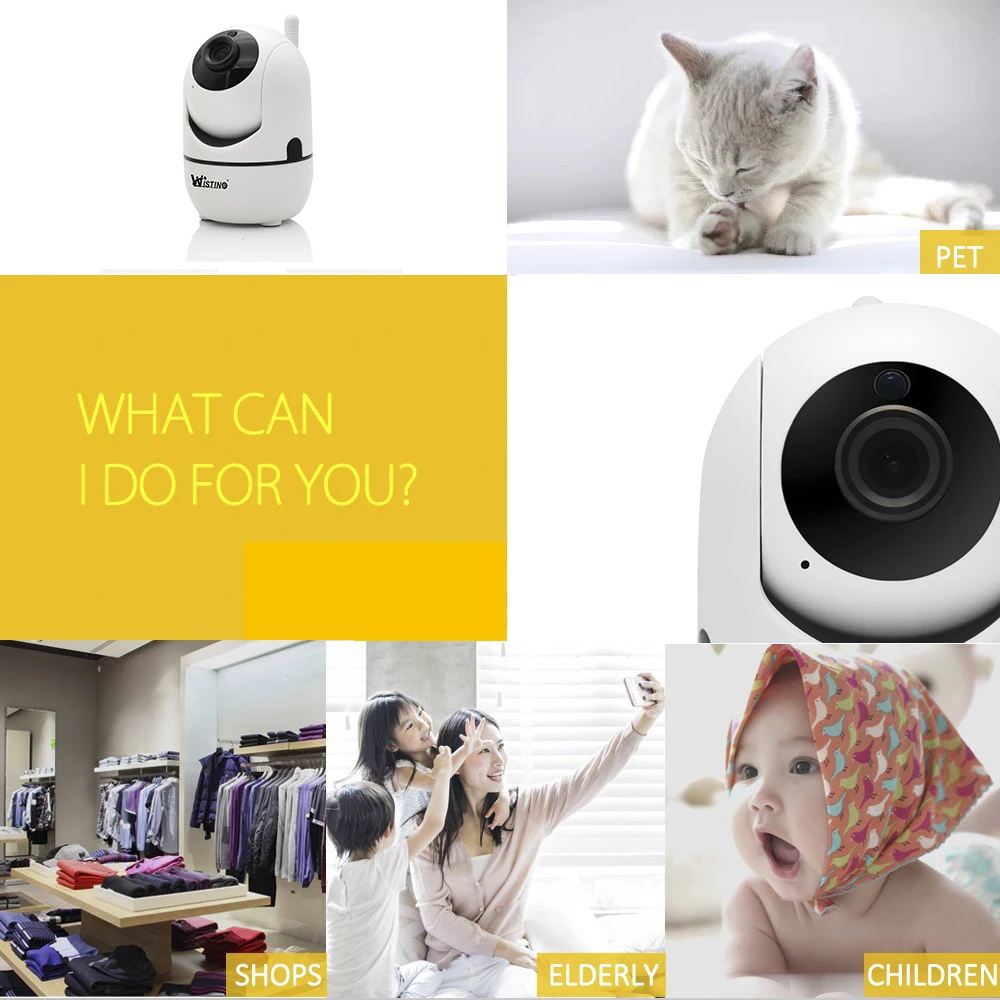 Wistino CCTV  Wireless IP Camera  Auto Tracking 720P Surveillance Security Home Camera Indoor PTZ Video Baby Monitor Wifi Night Vision (4)