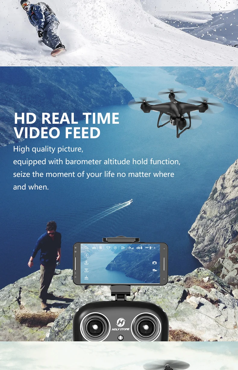 Святой камень HS100 Дрон GPS Profesional FPV Wi-Fi камера HD 1080P селфи RC Quadcopter GPS беспилотники 500 м RC вертолет Квадрокоптер