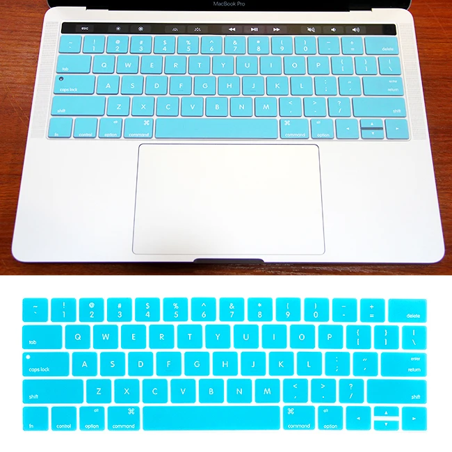 Американская раскладка силиконовая клавиатура для ноутбука Обложка для нового Macbook Pro retina 13 ''A1708 версия без сенсорной панели Mac 12 дюймов A1534 - Цвет: Sky Blue