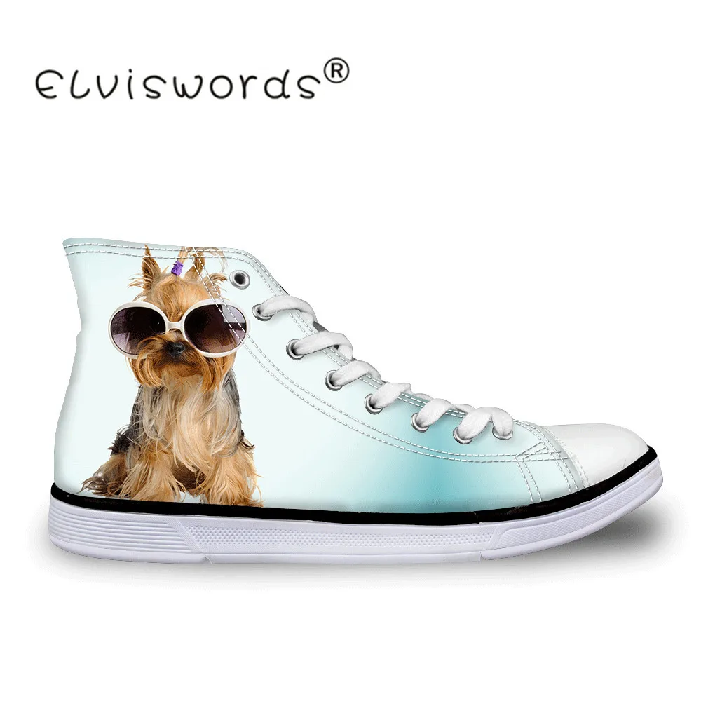 ELVISWORDS Woman Canvas Cute Animal Prints Vulcanize Sneakers Flats Walking Shoe Ladies Breathable Women Casual Sport Shoes - Цвет: RLD0024AK