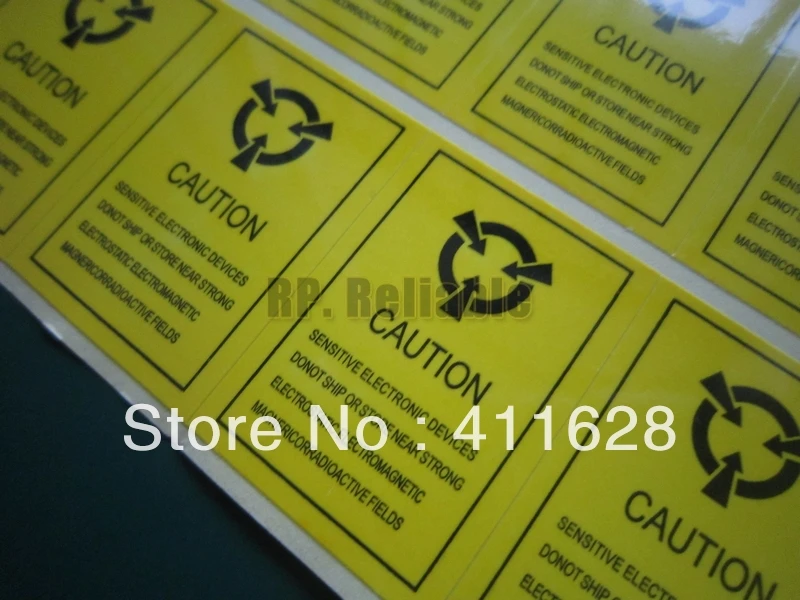 

300x Caution Sticky Sticker, ADHESIVE Warning Label Reminder for Sensitive Electronic Device