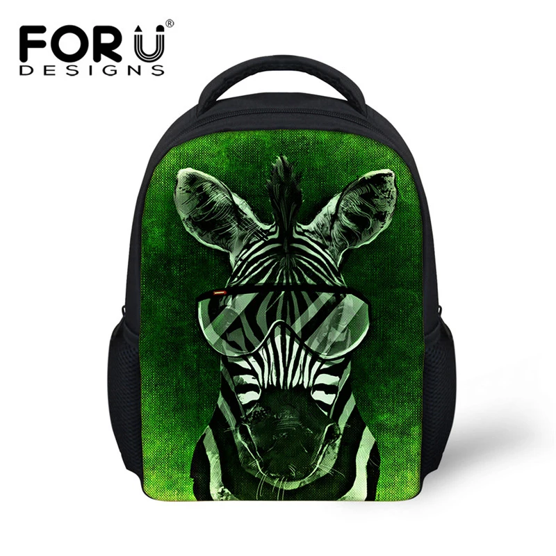FORUDESIGNS Zebra Printing Kids Preschool School Bag,Animal Small