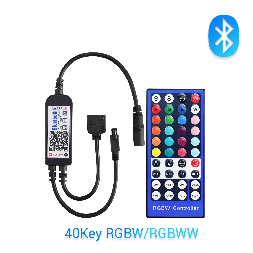 5-24 в умный светодиодный RGB RGBW Bluetooth контроллер USB 24 40 ключ ИК пульт дистанционного управления для 3528 5050 световая полоса многоцветный меняющийся ТВ ПОДСВЕТКА - Цвет: Bluetooth 40Key RGBW