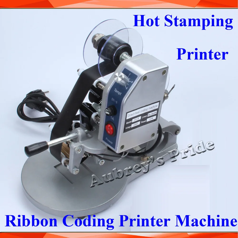 Free Shipping Manual Hot Stamp Coding Printer Machine Black Gold Ribbon