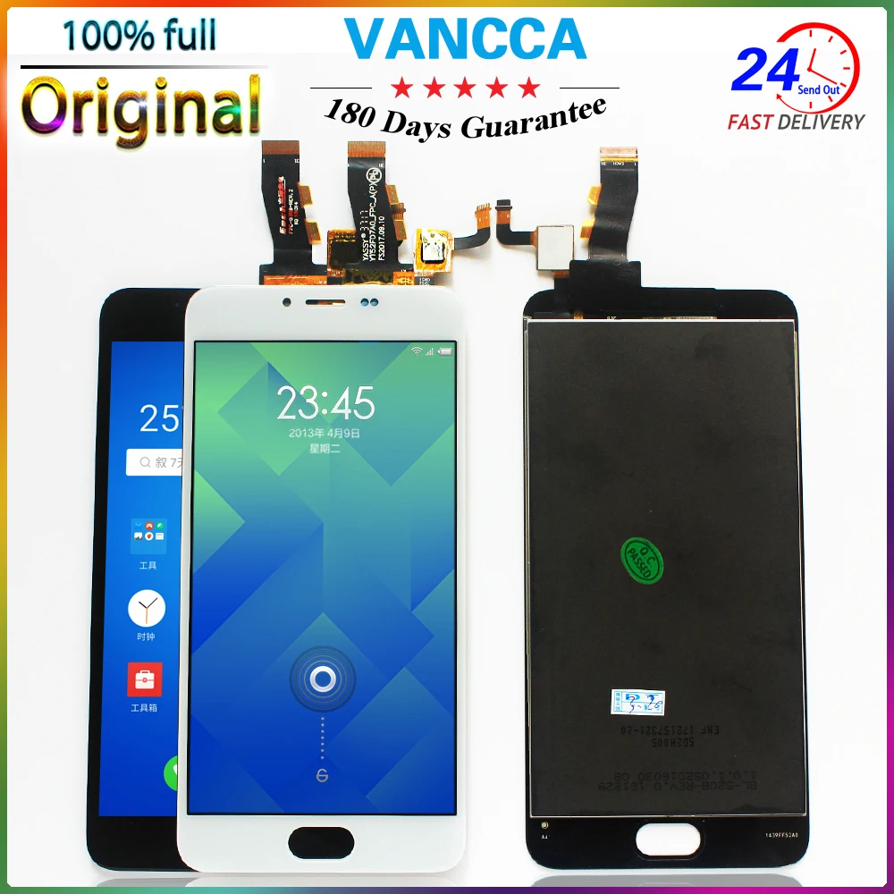 

100% Tested IPS LCD Display For Meizu M5 5.2 inch / M5 mini M611D M611Y M611A M611H Touch Screen Digitizer Assembly Multitouch