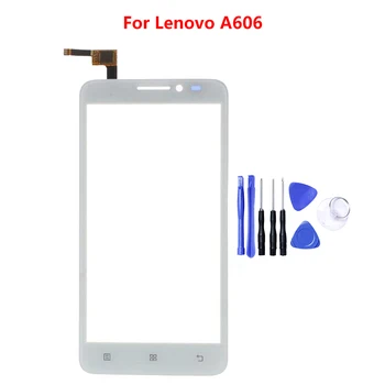 

White Mobile Phone Touch Panel For Lenovo A606 A 606 Touch Screen Digitizer Panel Front Outer Glass Lens Sensor + Adhesive Black