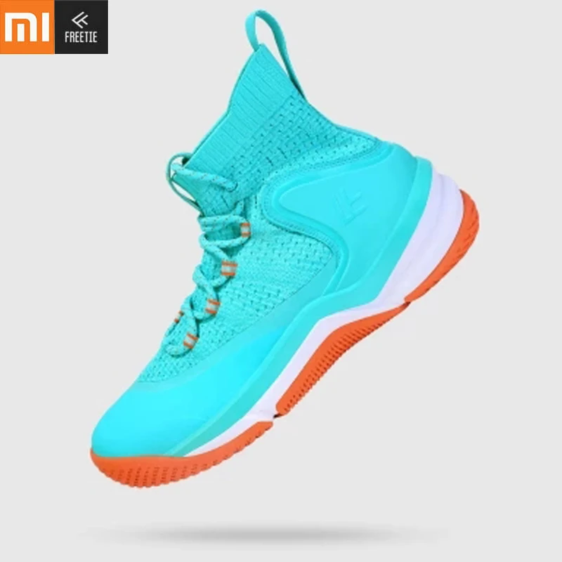  Xiaomi mijia136.03 FREETIE Men hollow basketball shoes flying woven upper heel twist-proof TPU thic