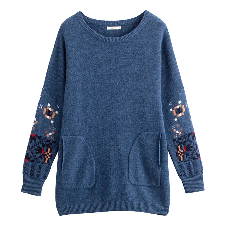 INMAN 2018 New Products Women Autumn Pullovers Fleece Embroidered Womens Sweaters Loose