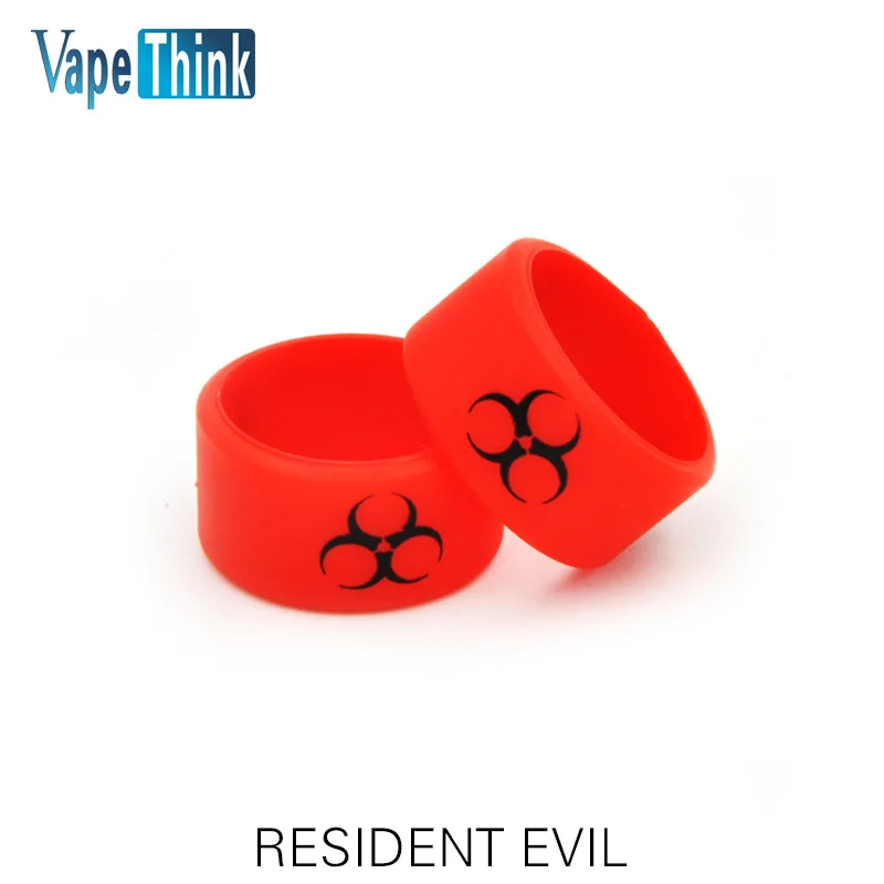 

5pcs/lot New Fashion Virus Vape Band Ring for E Cigarette Accessory Soft Rubber Silicone Vapeband Black Red