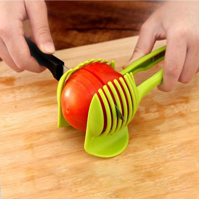 

IVYSHION Plastic Potato Slicer Tomato Cutter Tool Shreadders Lemon Cutting Holder Cooking Tools Kitchen Accessories