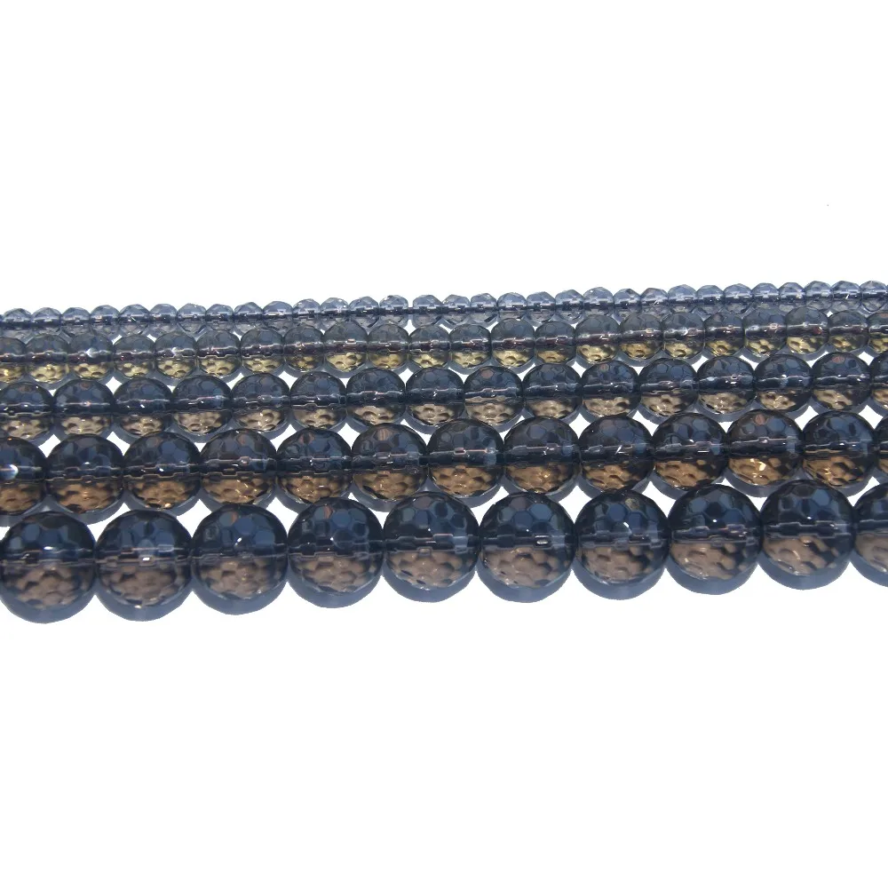 

Faceted Natural Stone Synthesis Smoky Quartzs Beads 4 6 8 10 12 MM Pick Size For Jewelry Making DIY Bracelet Necklace Material