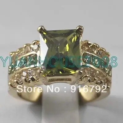

free P&P *******Fashion jewelry 18 K - Green Crystal Ring