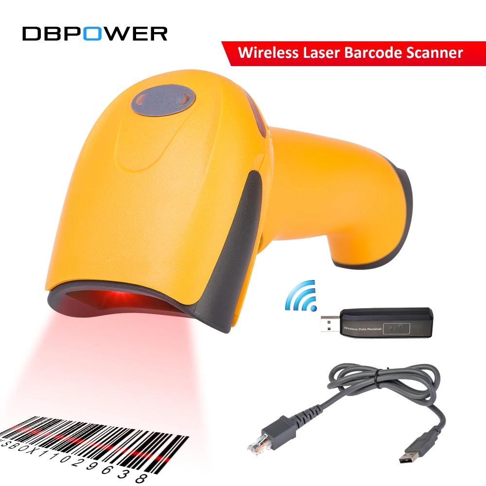 DBPOWER Wireless USB Laser Barcode Scanner Portable Handheld 1D Scaner