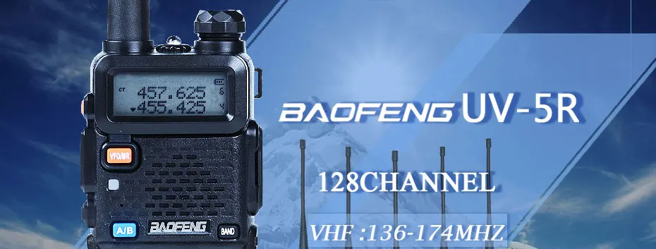 Baofeng UV-5R рация 128 Двухдиапазонная радиостанция UHF& VHF 136-174MHz& 400-520MHz pofung UV 5R охотничий портативный Радиоприемник