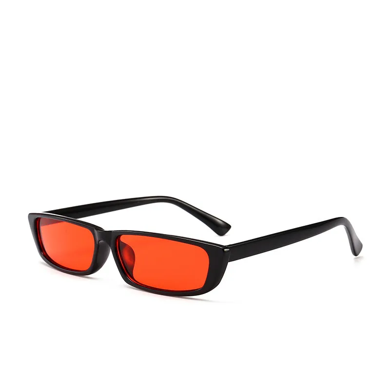Винтажные маленькие квадратные солнцезащитные очки, женские брендовые дизайнерские ретро солнцезащитные очки, прямоугольные солнцезащитные очки, женские очки ярких цветов - Цвет оправы: red black