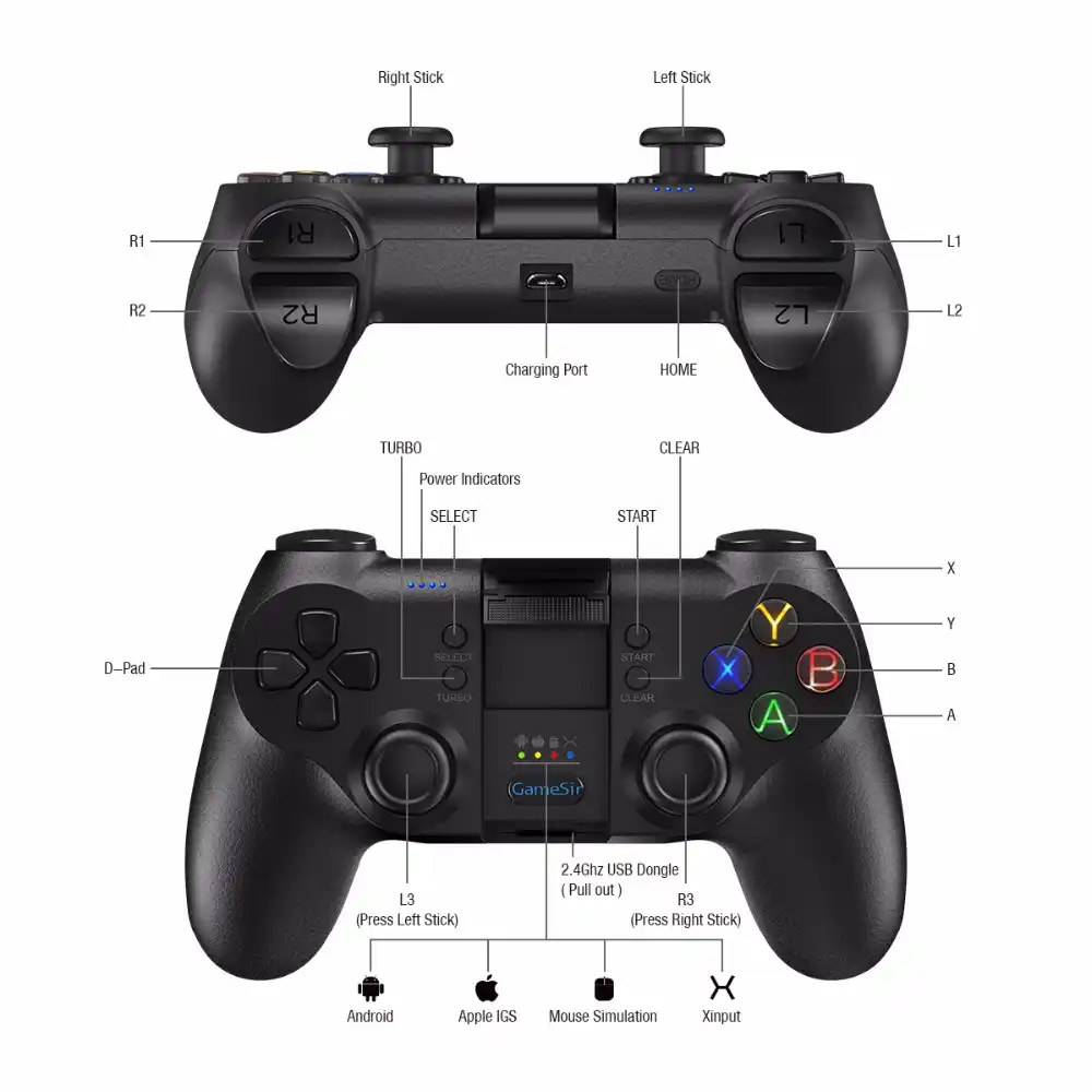 Gamesir t1s bluetooth wireless gaming controller gamepad for android windows vr tv box Clearance