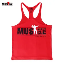 Летнее платье спортивная одежда брендовая одежда майка Мужская Фитнес Стрингер майки для бодибилдинга хлопковые облегающие рубашки без рукавов