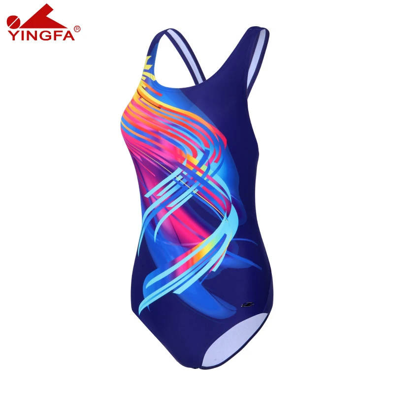 

Yingfa YF808 Women One Piece Swimwear Geometry Print Swimwear Women Colorblock Swimsuit Bathing Suit Monokini Bikini