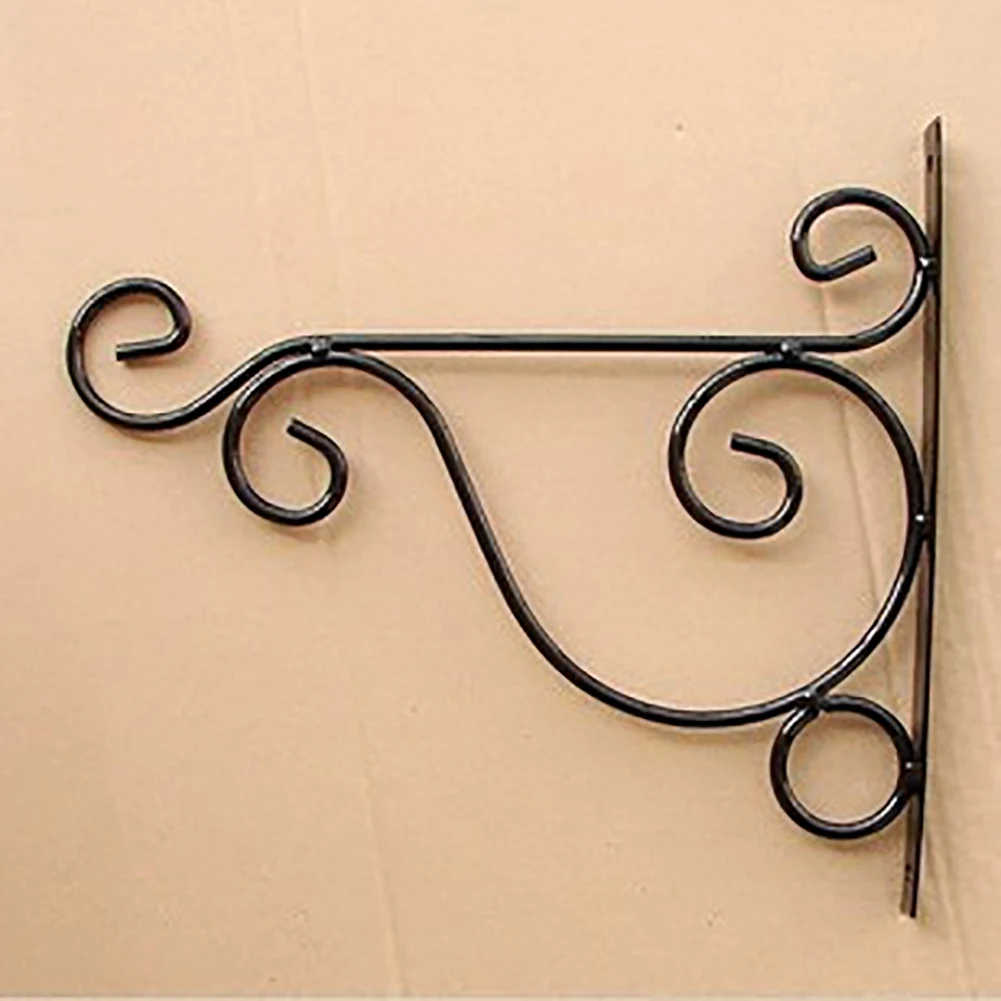 

Practical Hotel Hook Flower Hanging Bracket Hanger Shelf Garden Rust Resistant Fence Wall Mount Plants Metal Outdoor