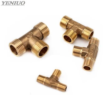 

Copper 1/8" 1/4" 3/8" 1/2" 3/4" 1"BSP Male Thread Tee Type 3 Way Brass Pipe Fitting Adapter Coupler Connector For Water