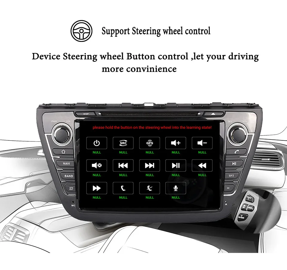 Top 8 Inch Android 9.0 64G Car Multimedia player GPS Navi For SUZUKI SX4 S-CROSS 2013 2014 2015 2016 Head Unit Tape Recorder 11