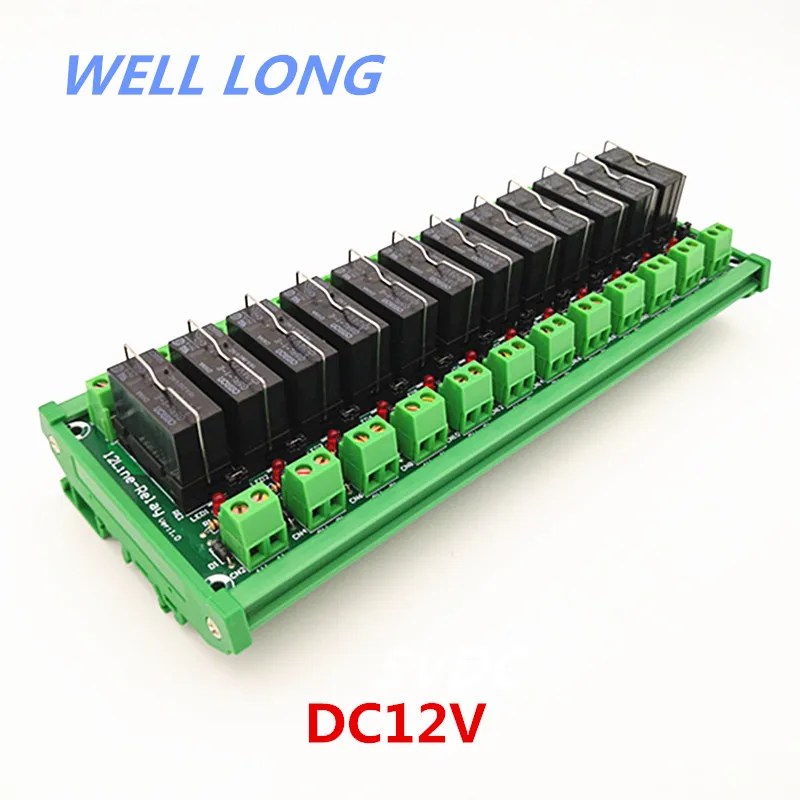 

DIN Rail Mount 12 Channel SPDT 16A Power Relay Interface Module,OMRON G5RL-1-E 12VDC Relay.
