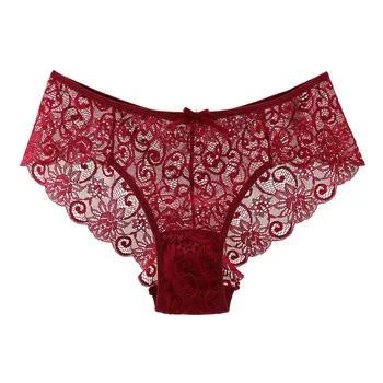 

Women Sexy Lace Panties Plus Size Transparent Briefs low-Rise ladies Underwear Lingerie Big size S-XL EUR Panty 2018 New Hot