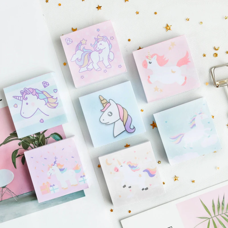 

Cute Unicorn N Times Memo Pad Cartoon Tearable Sticky Notes Notepad Bookmark Stationery Notebook Gift school supplies
