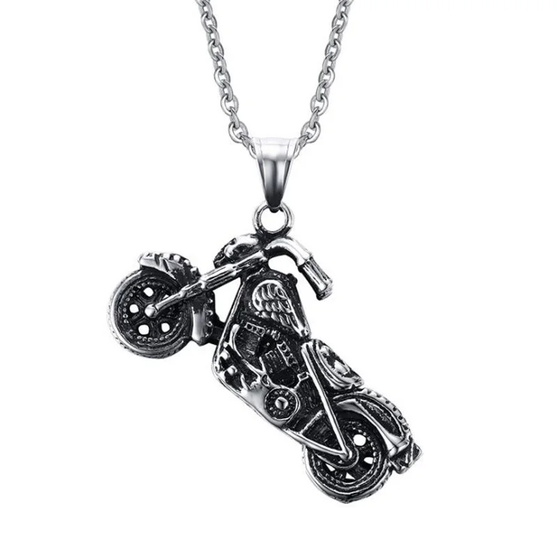 Biker Antique Men Necklaces Pendants Steampunk Bike Motorcycle Necklace For Men Jewelry Punk