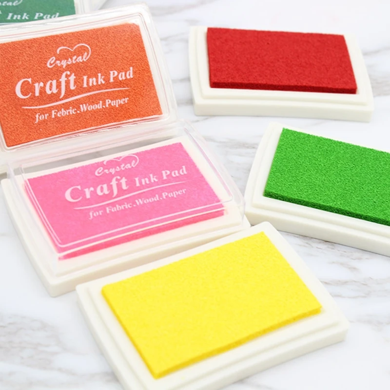 

1pc Colored Inkpad DIY Carving Rubber Stamp Pad Fabric Wood Paper Artist Crystal Craft Ink Pad School Office Supply Stationery