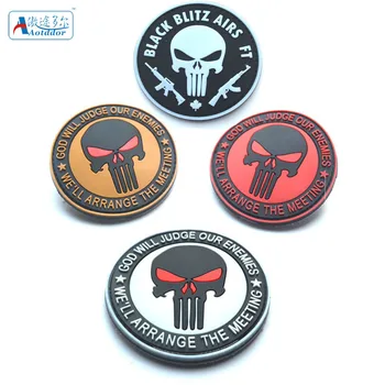 

Punisher GOD WILL JUDGE OUR ENEMIES Military Army Tactical Morale PVC Rubber Patches For Clothes Clothing Emblem Badges
