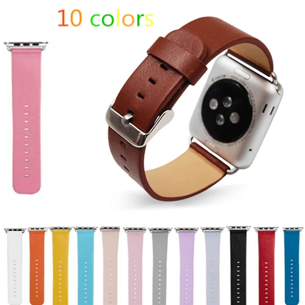 

Genuine Leather strap For Apple Watch band 42mm 38mm iwatch series 4 3 2 1 44mm 40mm watchband wrist Wristband Replacement belt