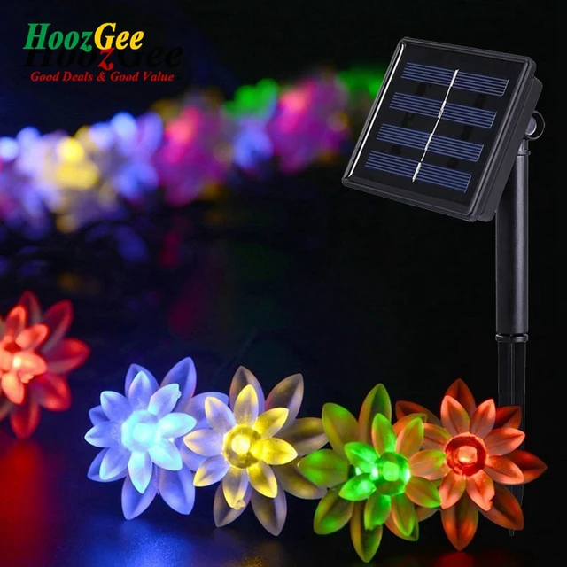 Aliexpress Hoozgee Solar Lighting String Outdoor Garden Hoozgee Solar Lighting String Outdoor Garden Fairy Lamp 50 Led Lotus Flower Light For Home Christmas