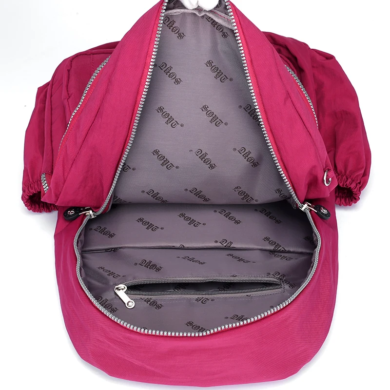 Школьный рюкзак для девочек-подростков Mochila женские рюкзаки Женские однотонные брендовые нейлоновые повседневные сумки для ноутбука женская большая емкость