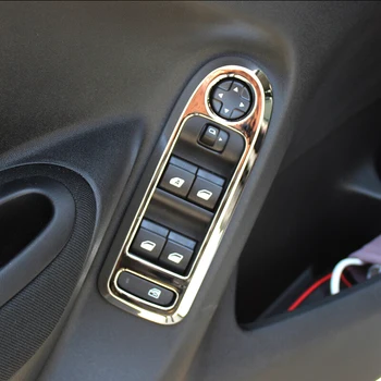 

For Citroen Elysee C-Elysee 2014 2015 2016 ABS Chrome Door Window glass Lift Control Switch Panel cover trim car styling 4pcs