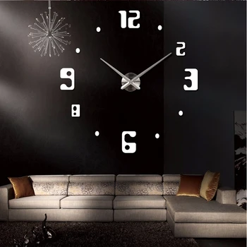 

2020 wall clock quartz watch reloj de pared modern design large decorative clocks Europe acrylic stickers living room