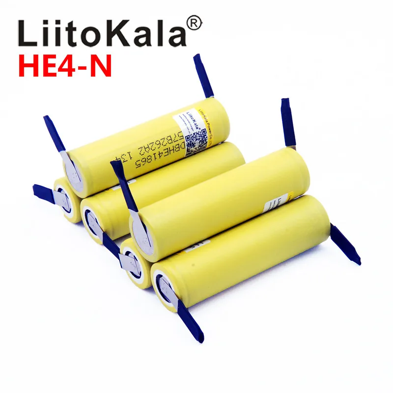 LiitoKala 18650 he4 3,6 V батарея 2500mAh 20A 35A высокий расход HE4 18650 батарея электроинструменты+ DIY никель