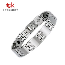 Oktrendy мужской браслет ювелирные изделия браслет из нержавеющей стали для мужчин в черном теннисном браслете Прямая поставка