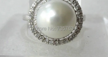

xiuli 003 stunning big 10mm white south sea pearl ring 925s silver