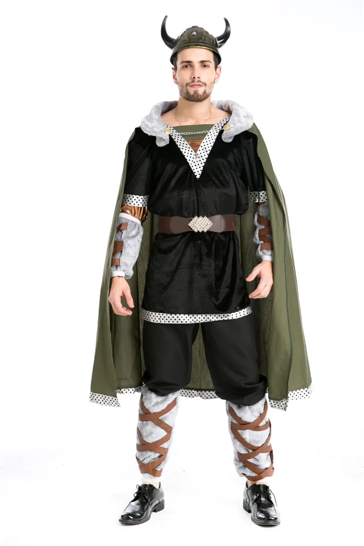 

Halloween Adult Man Vikings Costume Deluxe Vikings Chief Warrior Cosplay Costume