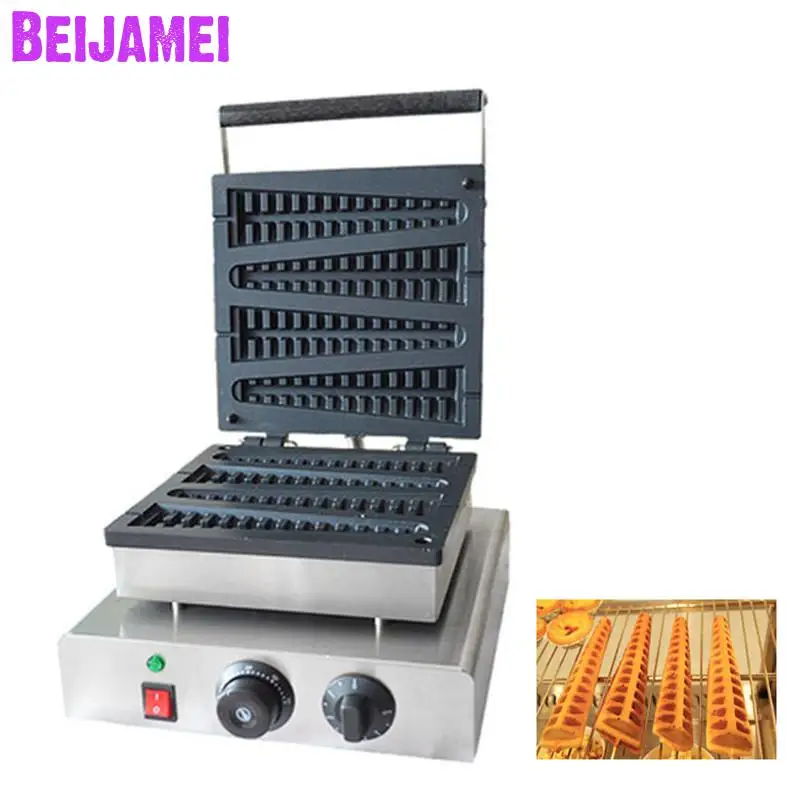 

BEIJAMEI 4 Sticks automatic commercial electric lolly waffle machine tree shape lolly waffle maker making machine